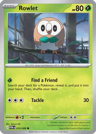 Rowlet 010/088 [ME03 Perfect Order] (Reverse Holofoil)