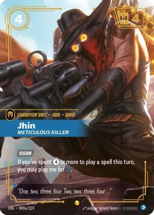 Jhin - Meticulous Killer (Alternate Art) (089a/219) [Unleashed] Foil