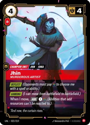 Jhin - Murderous Artist (022/219) [Unleashed] Foil