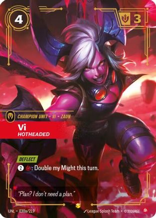 Vi - Hotheaded (Alternate Art) (030a/219) [Unleashed] Foil