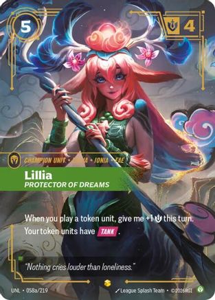 Lillia - Protector of Dreams (Alternate Art) (058a/219) [Unleashed] Foil