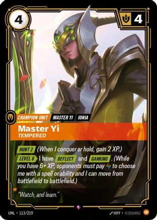 Master Yi - Tempered (113/219) [Unleashed] Foil
