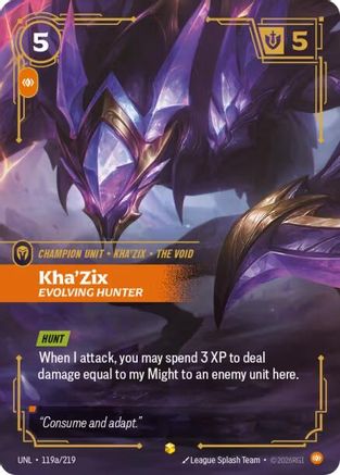 Kha'Zix - Evolving Hunter (Alternate Art) (119a/219) [Unleashed] Foil
