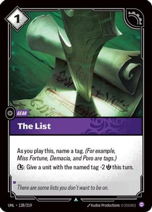 The List (138/219) [Unleashed] Foil