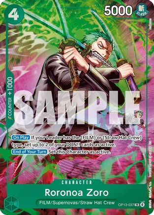 Roronoa Zoro (OP13-037) [Adventure on Kami's Island] Treasure Rare