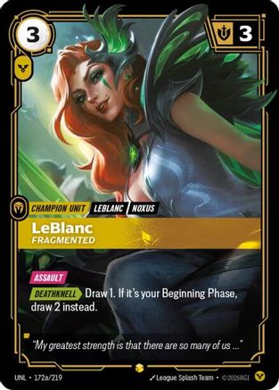 LeBlanc - Fragmented (Alternate Art) (172a/219) [Unleashed] Foil