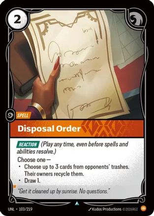 Disposal Order (103/219) [Unleashed] Foil