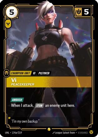 Vi - Peacekeeper (Alternate Art) (176a/219) [Unleashed] Foil