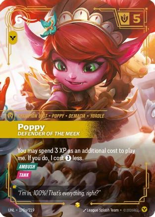 Poppy - Defender of the Meek (Alternate Art) (178a/219) [Unleashed] Foil