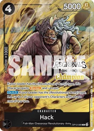 Hack (Regionals Champion Card Set 26-27) [One Piece Promotion Cards] Promo