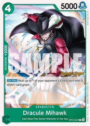 Dracule Mihawk [Adventure on Kami's Island Release Event Cards] Common