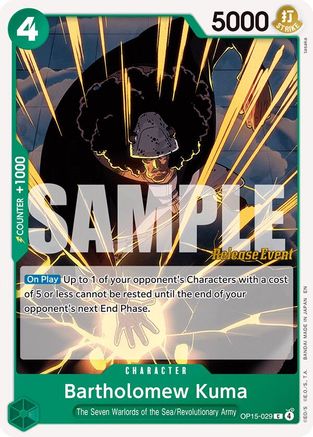 Bartholomew Kuma (OP15-029) [Adventure on Kami's Island Release Event Cards] Common