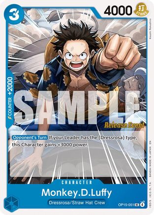 Monkey.D.Luffy (OP15-051) [Adventure on Kami's Island Release Event Cards] Uncommon