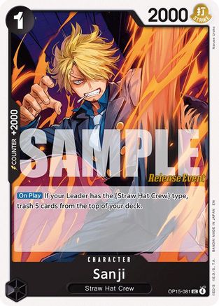 Sanji (OP15-081) [Adventure on Kami's Island Release Event Cards] Uncommon