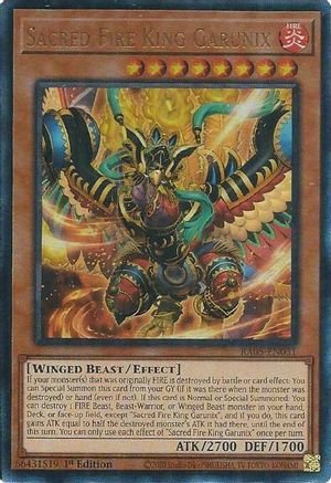 Sacred Fire King Garunix (Prismatic Ultimate Rare) [RA05-EN031] Prismatic Ultimate Rare