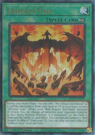 Crimson Gaia (Prismatic Ultimate Rare) [RA05-EN070] Prismatic Ultimate Rare