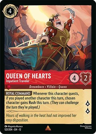 Queen of Hearts - Impatient Traveler (122/204) Wilds Unknown (Cold Foil)