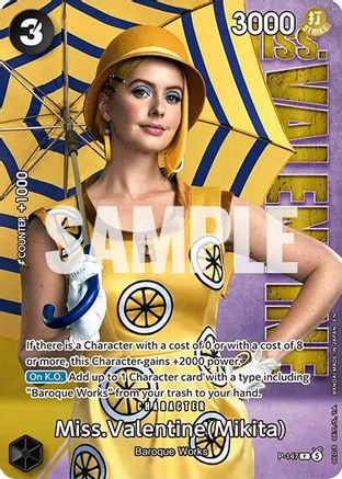 Miss.Valentine (Mikita) - P-147 (Premium Card Collection -Live Action Edition Vol.2 Baroque Works-) [One Piece Promotion Cards] Promo