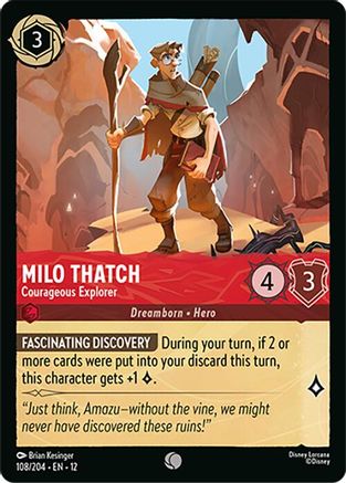 Milo Thatch - Courageous Explorer (108/204) Wilds Unknown (Non-Foil)