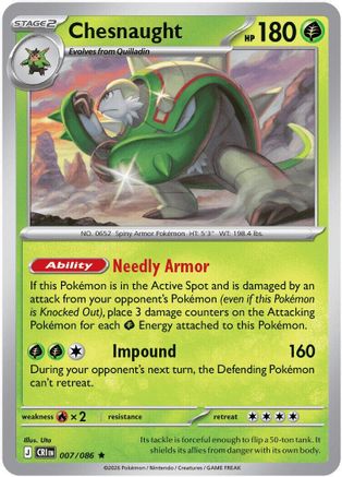 Chesnaught 007/null [ME04 Chaos Rising] (Holofoil)