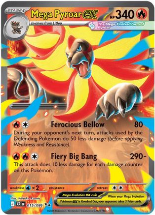 Mega Pyroar ex 015/086 [ME04 Chaos Rising] (Holofoil)