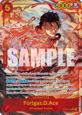 Portgas.D.Ace (118) (Alternate Art) [The Time of Battle] Secret Rare