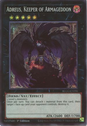 Adreus, Keeper of Armageddon [BLGG-EN096] Secret Rare