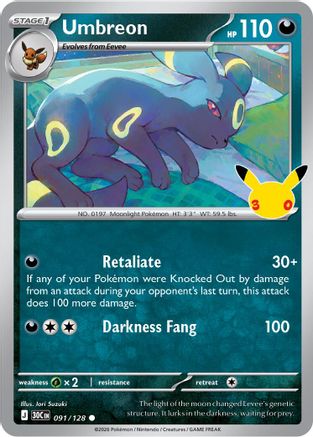 Umbreon 091/128 [ME 30th Celebration] (Holofoil)