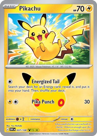 Pikachu 037/128 [ME 30th Celebration] (Holofoil)