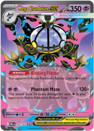 Mega Chandelure ex 038/084 [ME05 Pitch Black] (Holofoil)