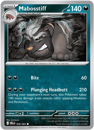 Mabosstiff 058/null [ME05 Pitch Black] (Reverse Holofoil)