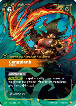 Gangplank, Naval (Overnumbered) (181/166) [Vendetta] Foil
