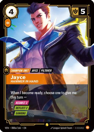 Jayce, Hammer in Hand (Alternate Art) (088a/166) [Vendetta] Foil