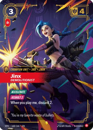 Jinx, Demolitionist (Overnumbered) (168/166) [Vendetta] Foil