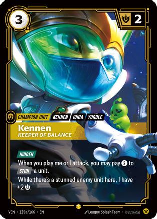 Kennen, Keeper of Balance (Alternate Art) (135a/166) [Vendetta] Foil