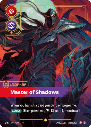 Zed - Master of Shadows (Overnumbered) (191/166) [Vendetta] Foil
