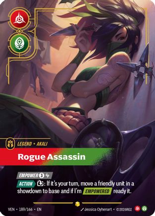 Akali - Rogue Assassin (Overnumbered) (189/166) [Vendetta] Foil