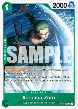 Roronoa Zoro (ST32-005) [Starter Deck 32: GREEN Roronoa Zoro] Common