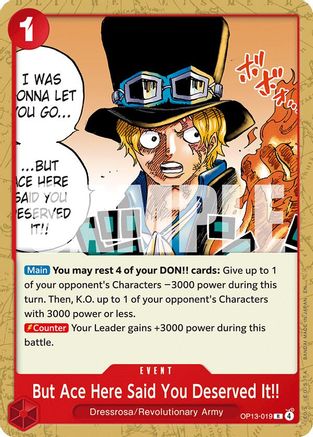 But Ace Here Said You Deserved It!! [Starter Deck 35: RED/BLACK Sabo] Rare