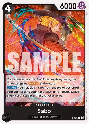 Sabo (P-105) [Starter Deck 35: RED/BLACK Sabo] Promo
