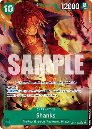 Shanks (022) (Alternate Art) [The World's Strongest Warriors] Super Rare
