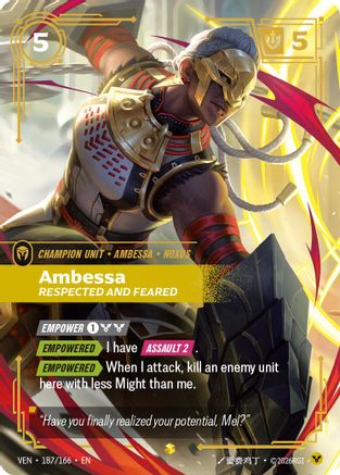 Ambessa, Respected and Feared (Overnumbered) (187/166) [Vendetta] Foil