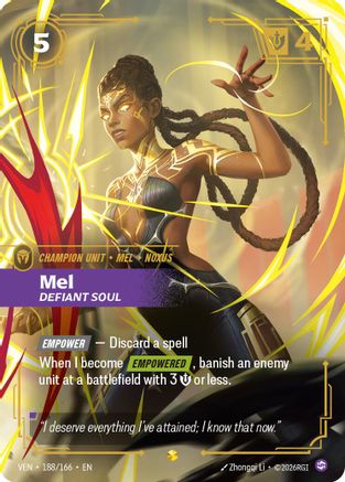 Mel, Defiant Soul (Overnumbered) (188/166) [Vendetta] Foil