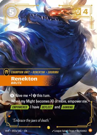 Renekton, Brute (Alternate Art) (092a/166) [Vendetta] Foil