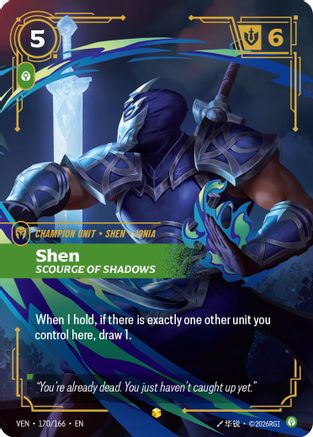 Shen, Scourge of Shadows (Overnumbered) (170/166) [Vendetta] Foil