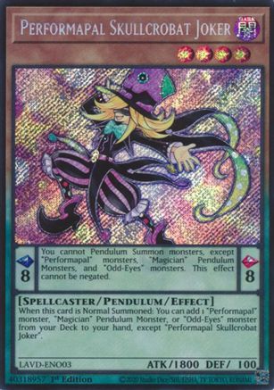 Performapal Skullcrobat Joker (Secret Rare) [LAVD-ENO03] Secret Rare
