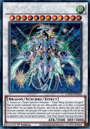 Crystal Clear Wing Over Synchro Dragon [LAVD-ENS34] Secret Rare