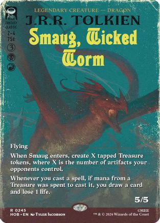 Smaug, Wicked Worm (Borderless) (HOB-245) - The Hobbit Foil