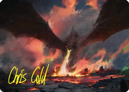 Smaug, the Great Calamity Art Card (Gold-Stamped Signature) (ASHOB-017) - Art Series: The Hobbit