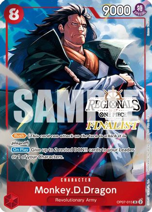 Monkey.D.Dragon (Regionals Finalist Card Set 26-27 Vol.2) [One Piece Promotion Cards] Super Rare